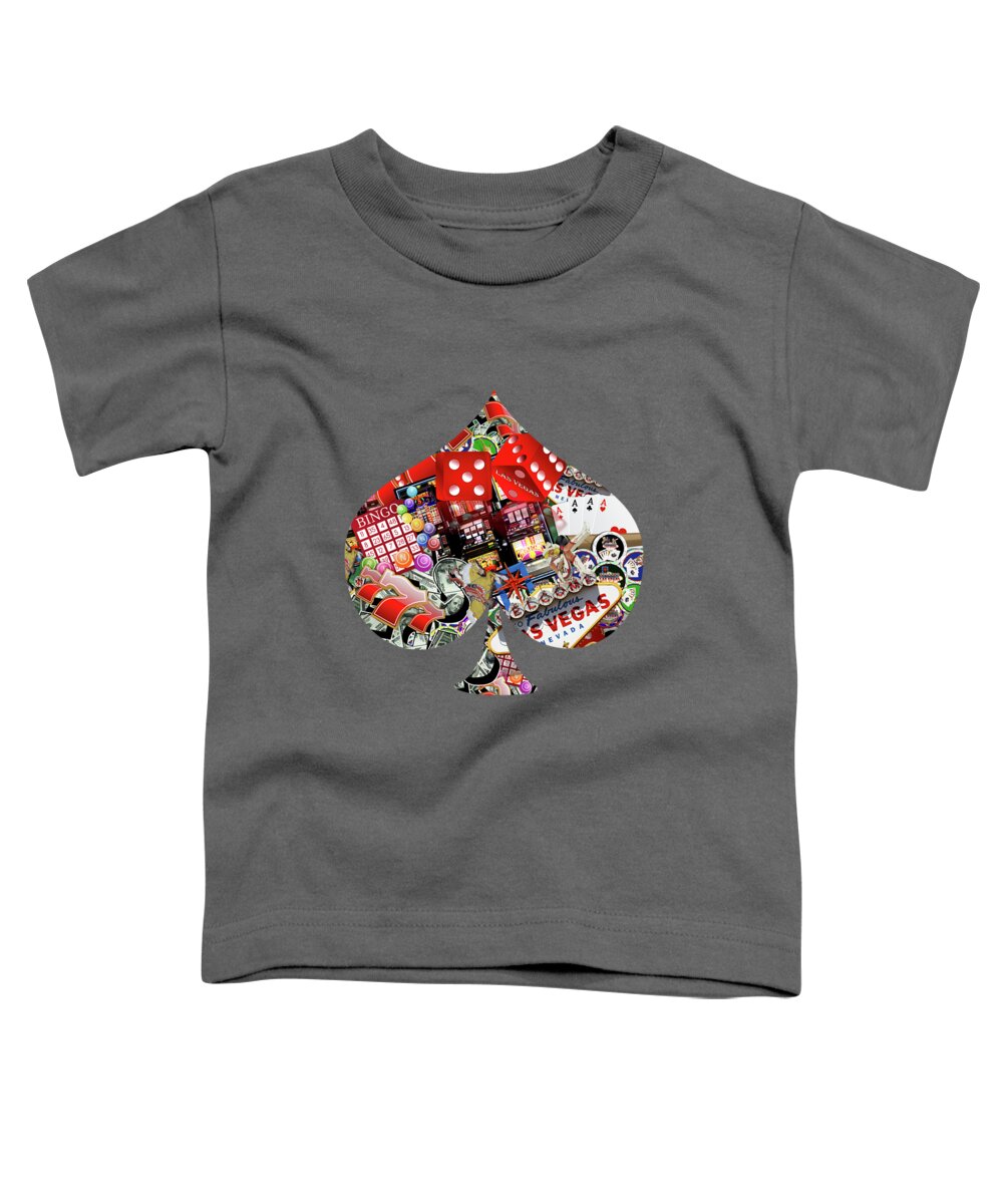 Spade Playing Card Shape Toddler T-Shirt featuring the digital art Spade Playing Card Shape #1 by Gravityx9 Designs
