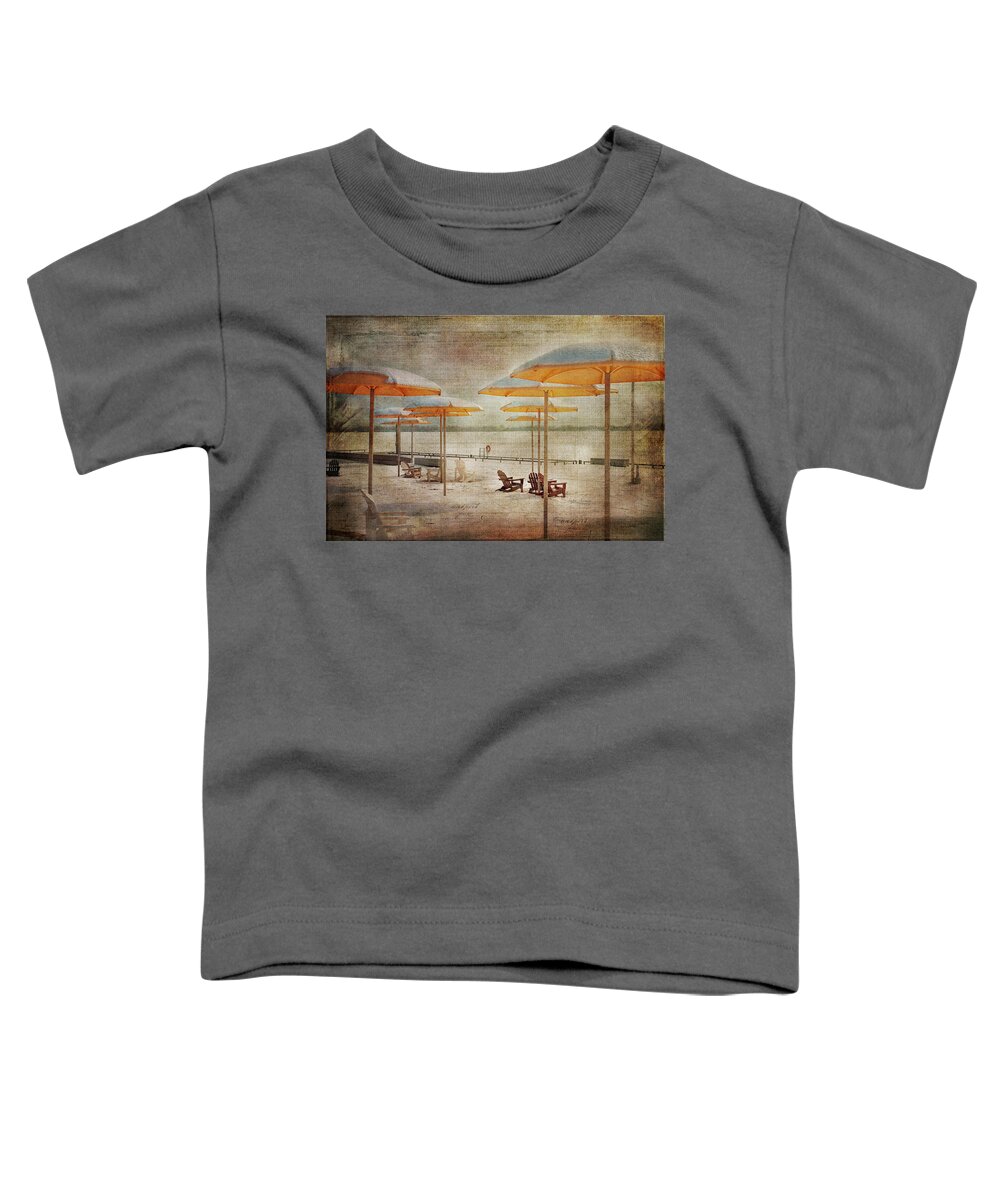 Toronto Toddler T-Shirt featuring the digital art Yellow Parasols by Nicky Jameson