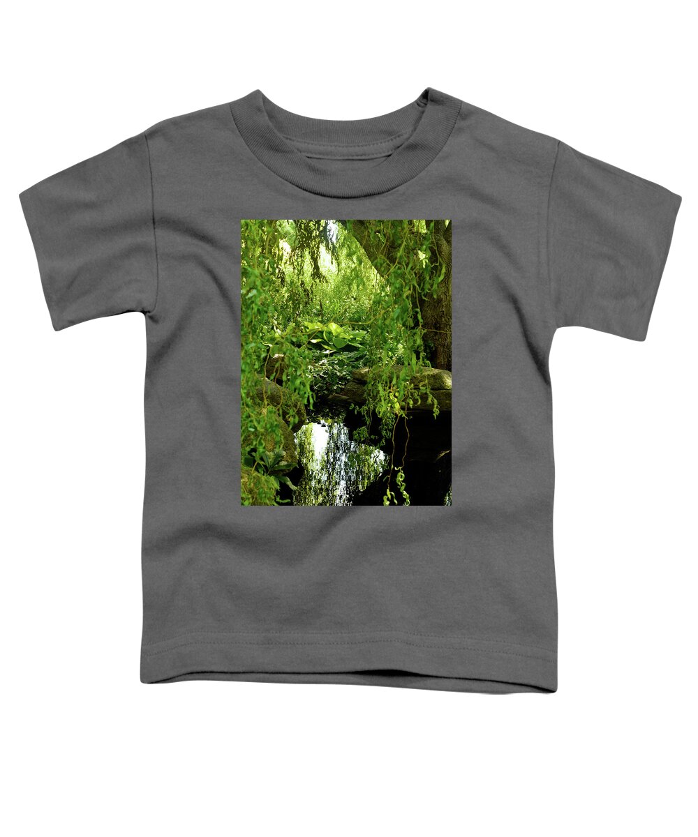 Spanish Moss Toddler T-Shirt featuring the photograph 2016 July at the Garden Afernoon Memories by Janis Senungetuk