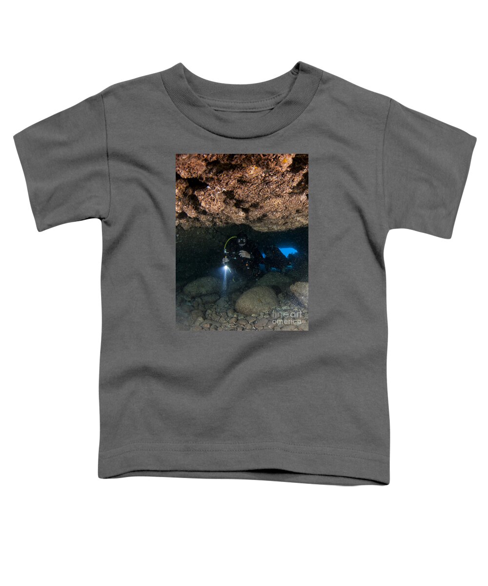 Mediterranean Toddler T-Shirt featuring the photograph Mediterranean sea caves #3 by Hagai Nativ