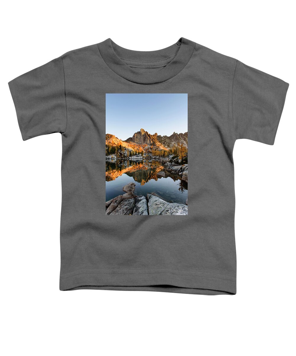 Sunrise Toddler T-Shirt featuring the digital art Sunrise in the Enchantments #3 by Michael Lee
