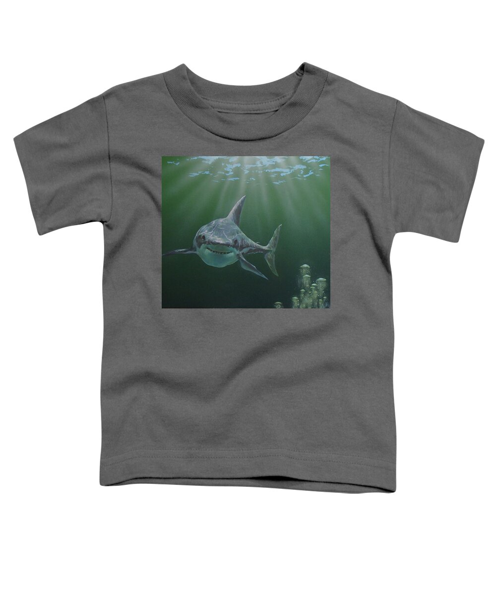 Shark Toddler T-Shirt featuring the painting Untitled #3 by Philip Fleischer