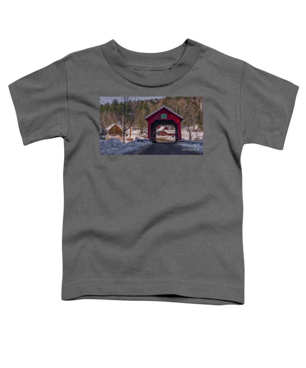 Upper Cox Brook Covered Bridge Toddler T-Shirt featuring the photograph Upper Cox Brook Covered Bridge #4 by Scenic Vermont Photography