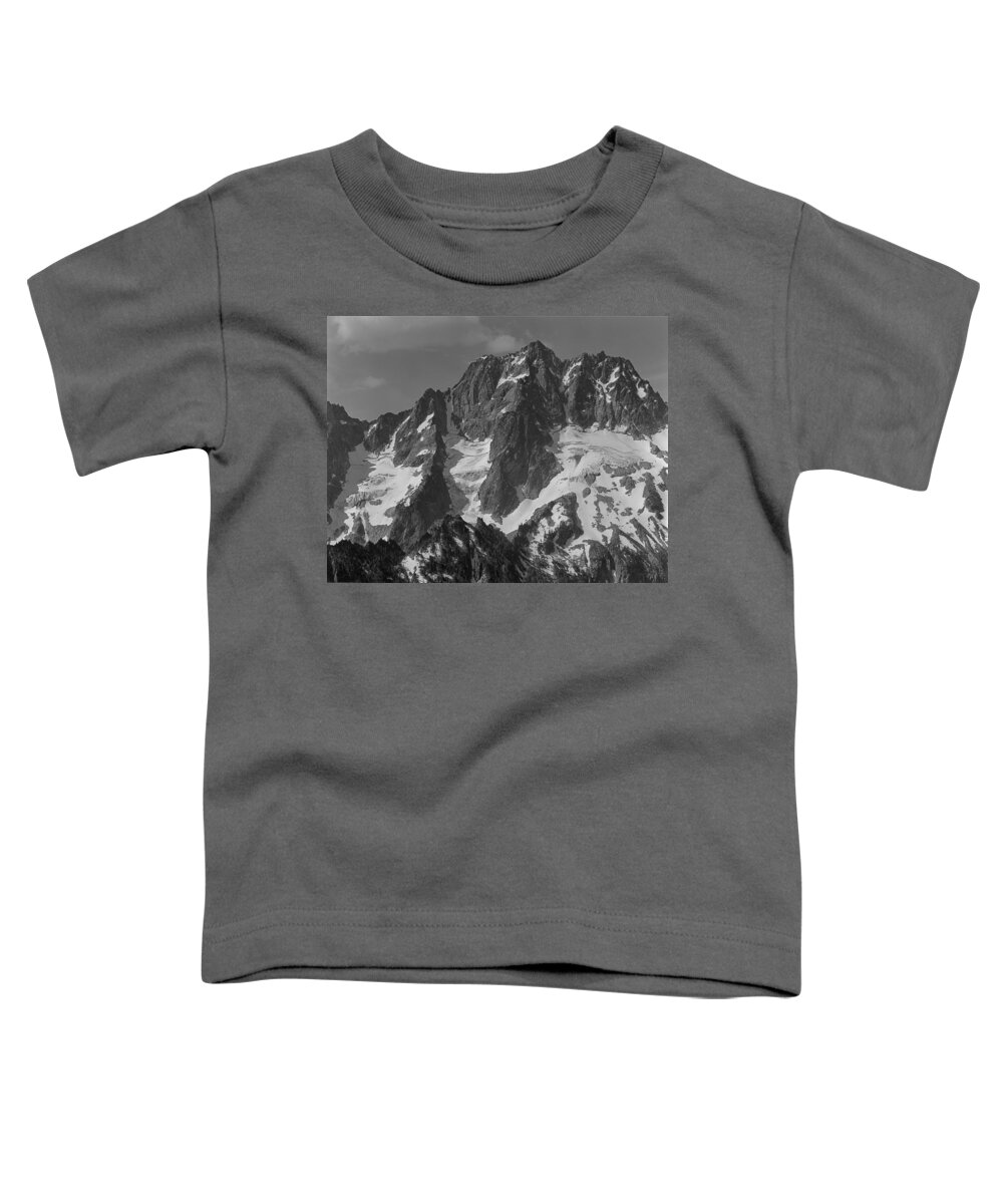 North Face Toddler T-Shirt featuring the photograph 304630 BW North Face Mt. Stuart by Ed Cooper Photography