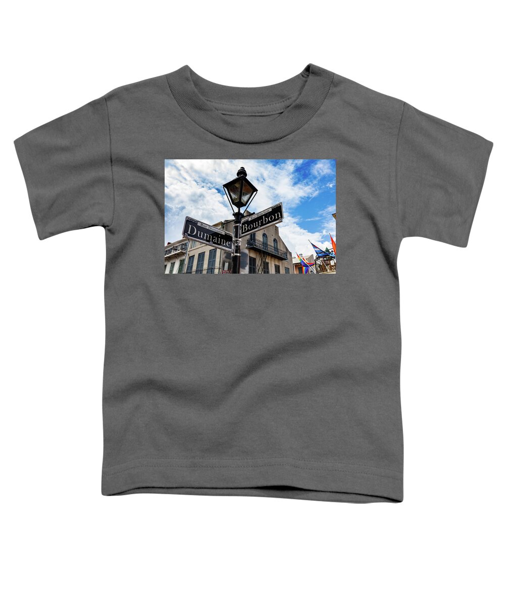 Bourbon Street Toddler T-Shirt featuring the photograph French Quarter Cityscape #4 by Raul Rodriguez