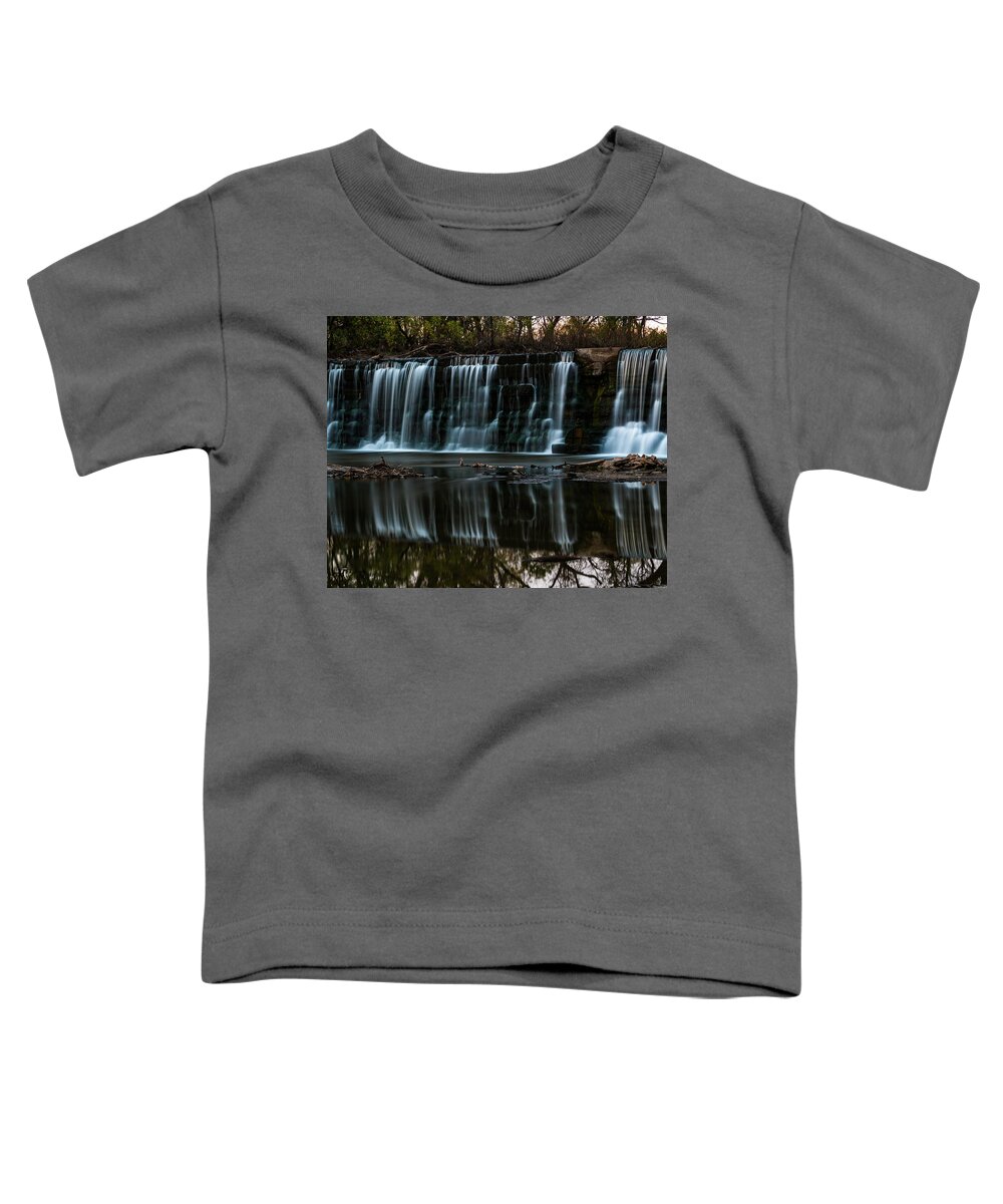 Drop Toddler T-Shirt featuring the photograph Kansas Waterfall #4 by Jay Stockhaus