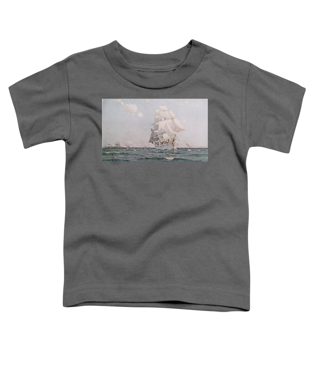 Herman Af Silln Toddler T-Shirt featuring the painting Marine Landscape #4 by Herman