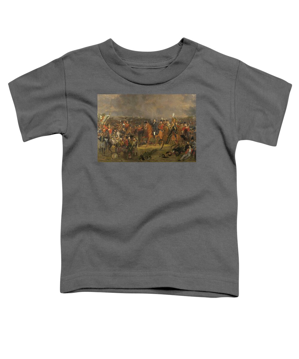 Battle Toddler T-Shirt featuring the painting The Battle of Waterloo #6 by Jan Willem Pieneman