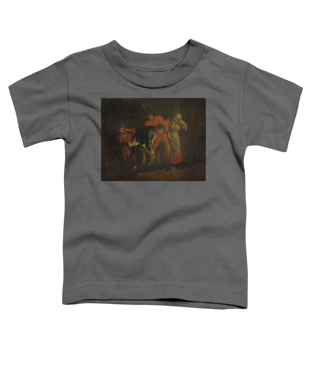 Manner Of David Teniers The Younger Popular Scene Toddler T-Shirt featuring the painting Younger Popular scene #4 by David Teniers