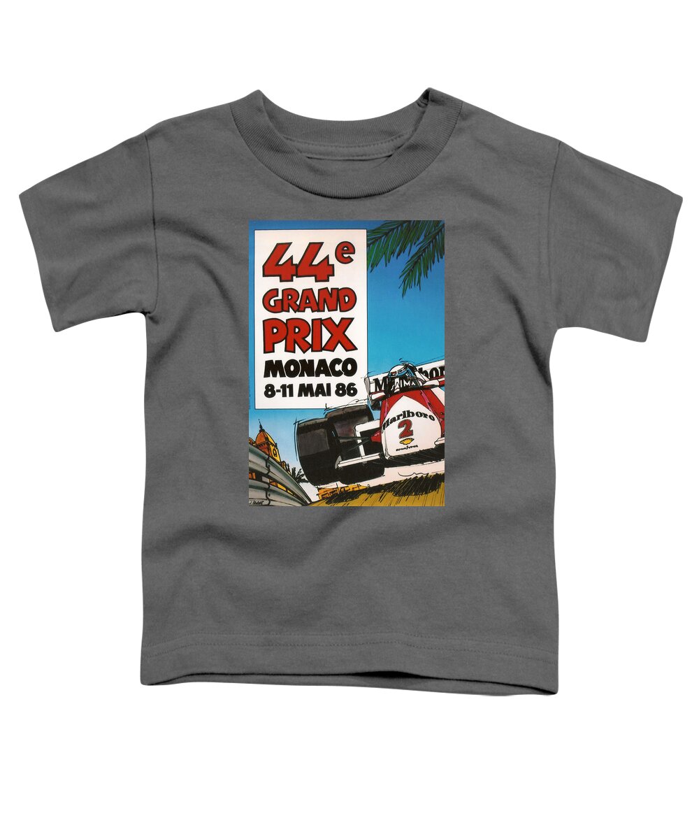 Monaco Grand Prix Toddler T-Shirt featuring the digital art 44th Monaco Grand Prix 1986 by Georgia Clare