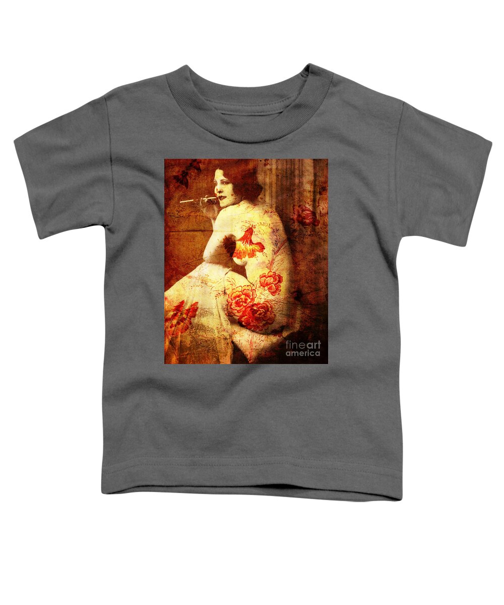 Nostalgic Seduction Toddler T-Shirt featuring the photograph Winsome Woman #50 by Chris Andruskiewicz