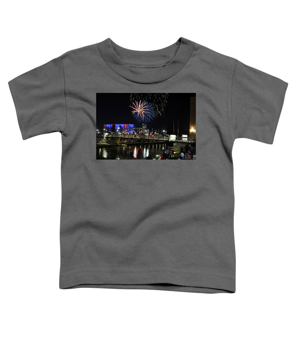 4th Of July Toddler T-Shirt featuring the photograph 4th Of July 2017 Canalside Buffalo NY 012 by Michael Frank Jr
