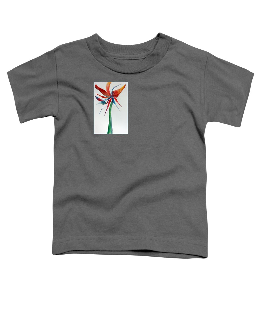 Bird Of Paradise Toddler T-Shirt featuring the painting A Bird of Paradise by Mindy Newman