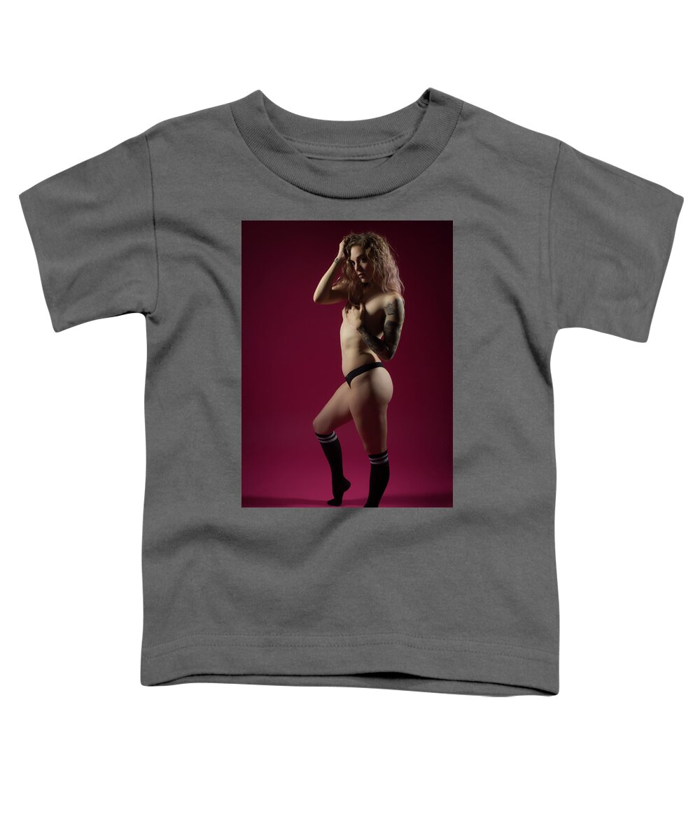 Implied Nude Toddler T-Shirt featuring the photograph Danni #5 by La Bella Vita Boudoir