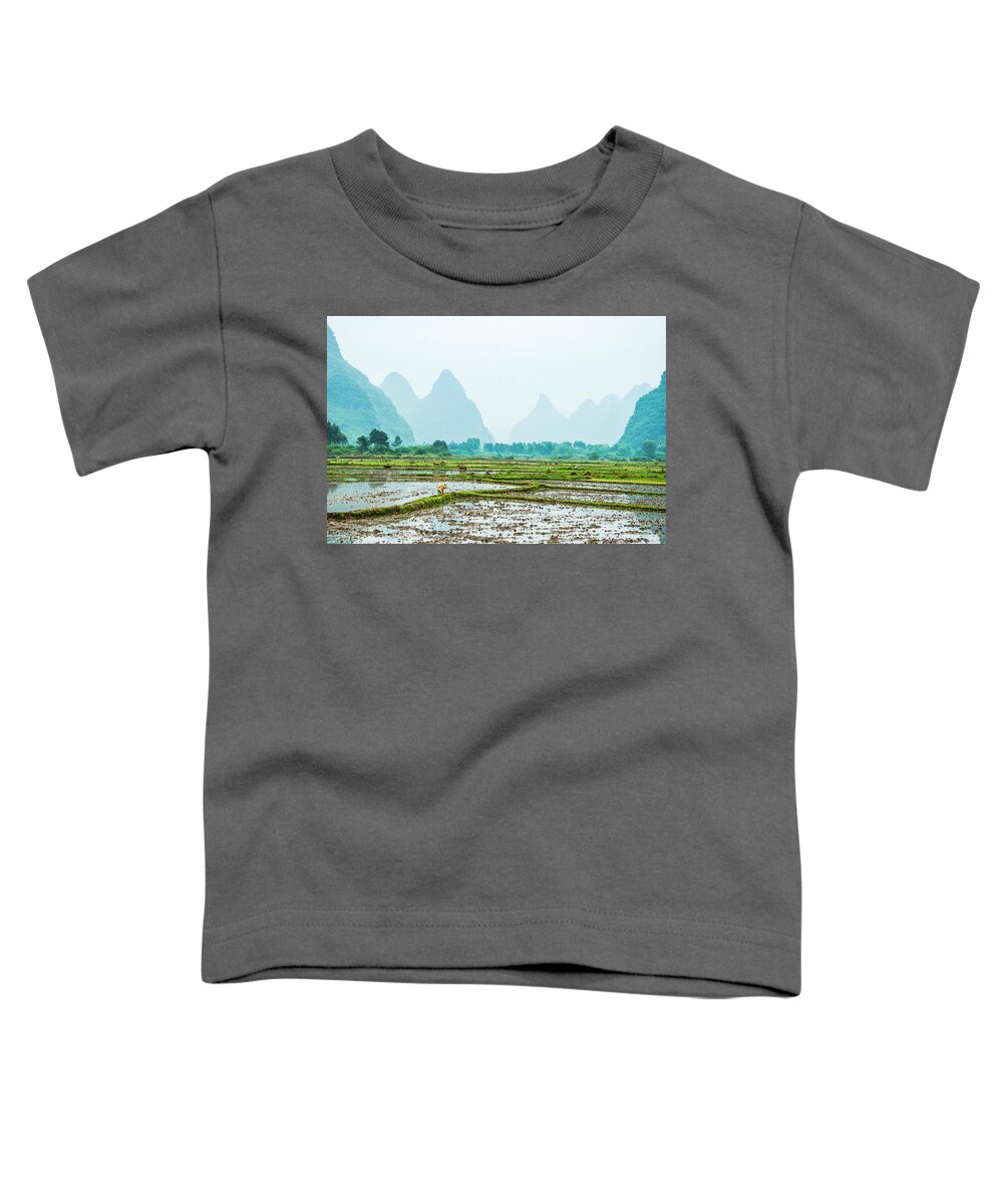 The Beautiful Karst Rural Scenery In Spring Toddler T-Shirt featuring the photograph Karst rural scenery in spring #52 by Carl Ning