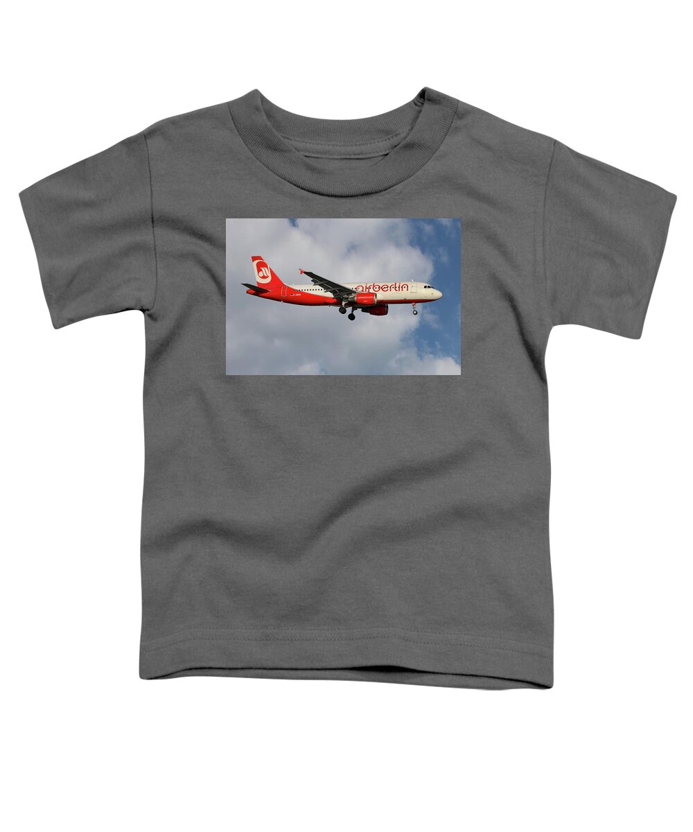 Air Berlin Toddler T-Shirt featuring the photograph Air Berlin Airbus A320-214 #6 by Smart Aviation