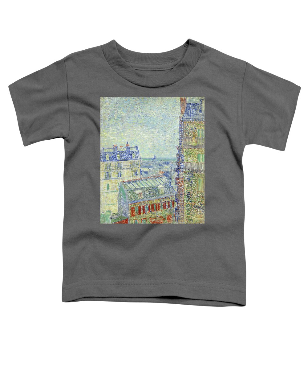 Vincent Van Gogh Toddler T-Shirt featuring the painting View from Theo's apartment #8 by Vincent van Gogh
