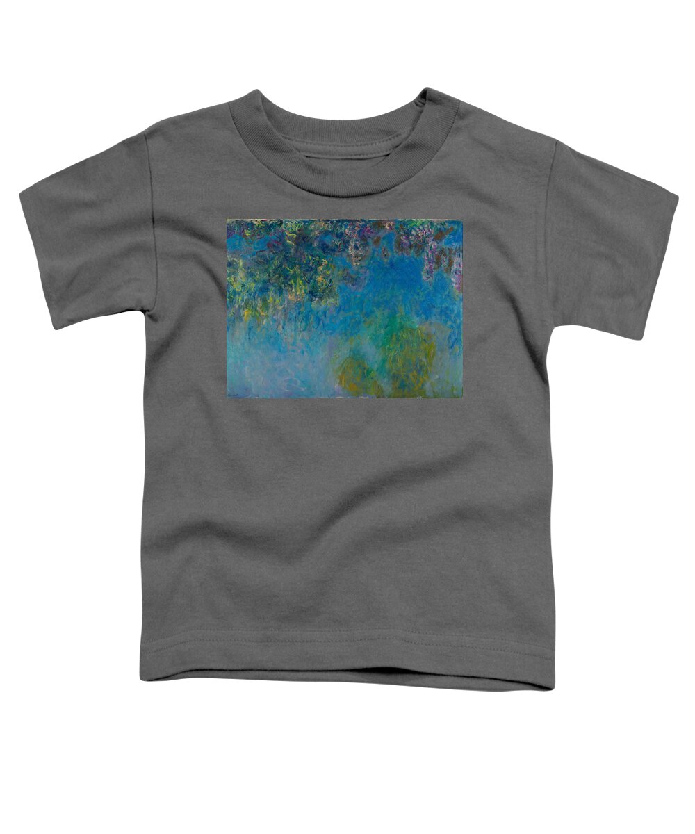 Claude Monet Toddler T-Shirt featuring the painting Wisteria by Claude Monet