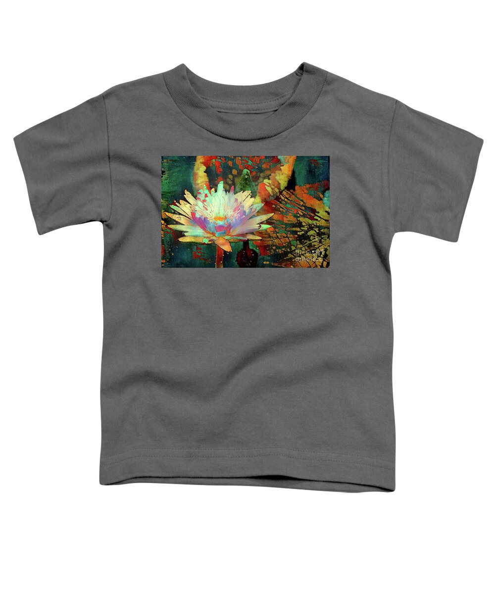 Aquatic Plant Toddler T-Shirt featuring the digital art Jeweled Water Lilies #76 by Amy Cicconi
