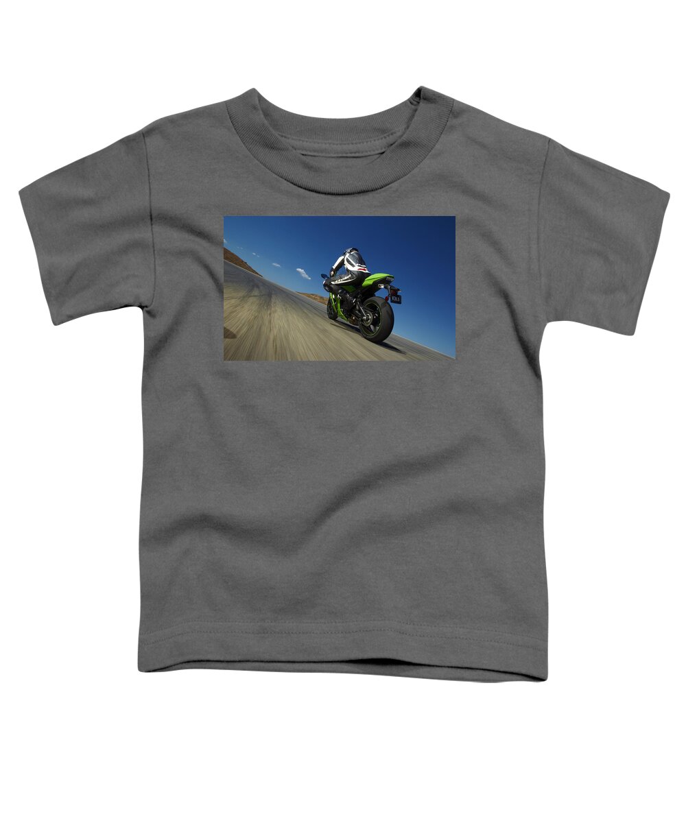 Motorcycle Toddler T-Shirt featuring the digital art Motorcycle #8 by Super Lovely