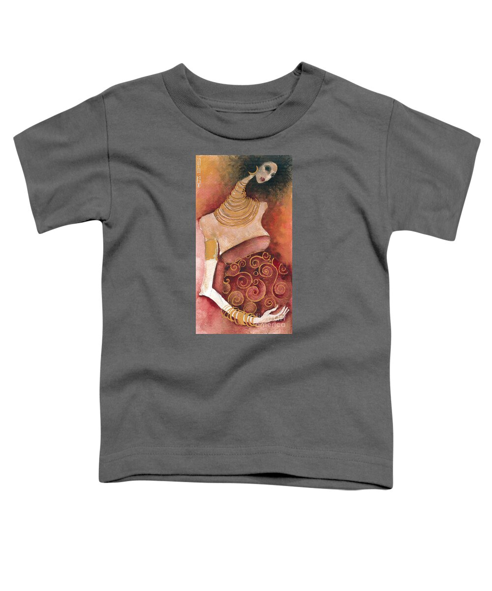 Pregnancy Toddler T-Shirt featuring the painting 9 Months by Maya Manolova