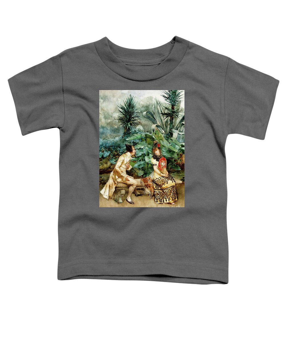 I Love You Toddler T-Shirt featuring the painting A Declaration of Love by Ettore Simonetti
