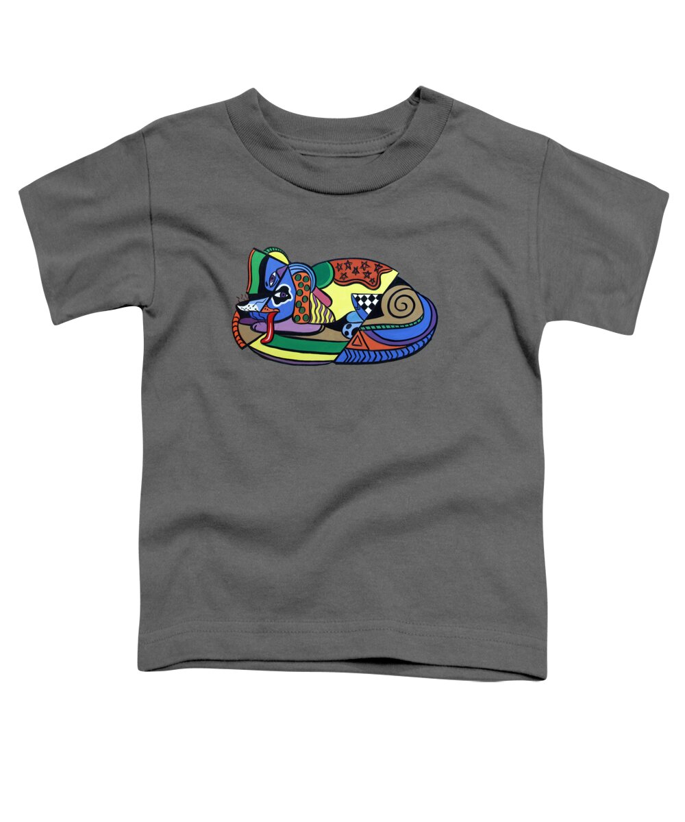 A Dog Named Picasso T-shirt Toddler T-Shirt featuring the painting A Dog Named Picasso T-Shirt by Anthony Falbo