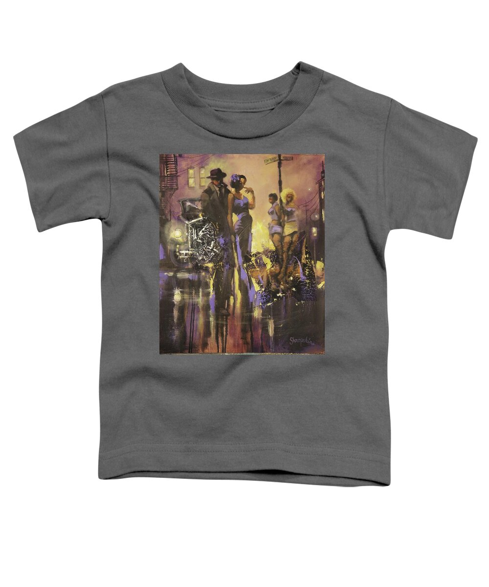 Gangsters Toddler T-Shirt featuring the painting A Gangsters Life by Tom Shropshire