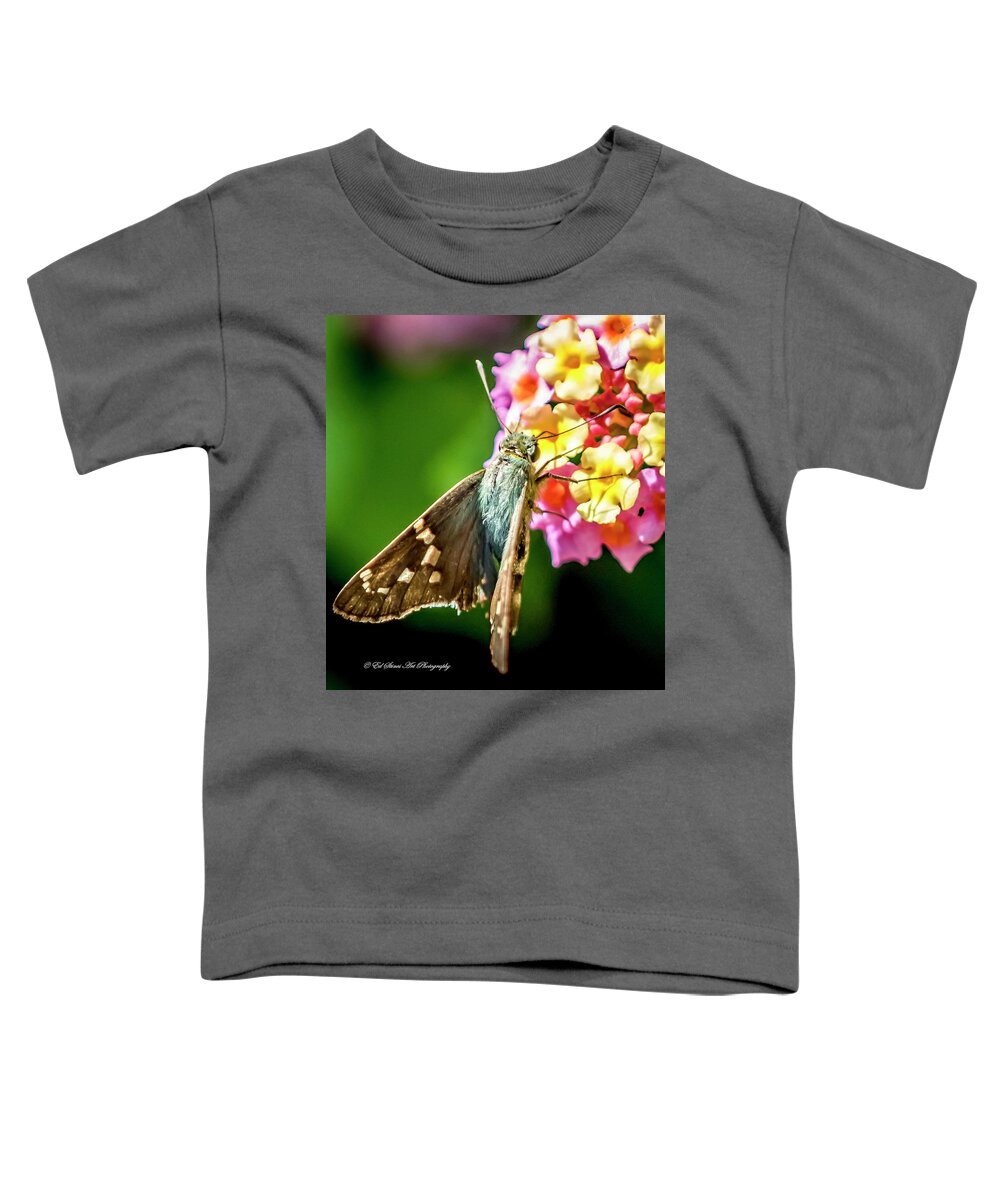 Moth Toddler T-Shirt featuring the digital art A Green Moth with brown wings by Ed Stines