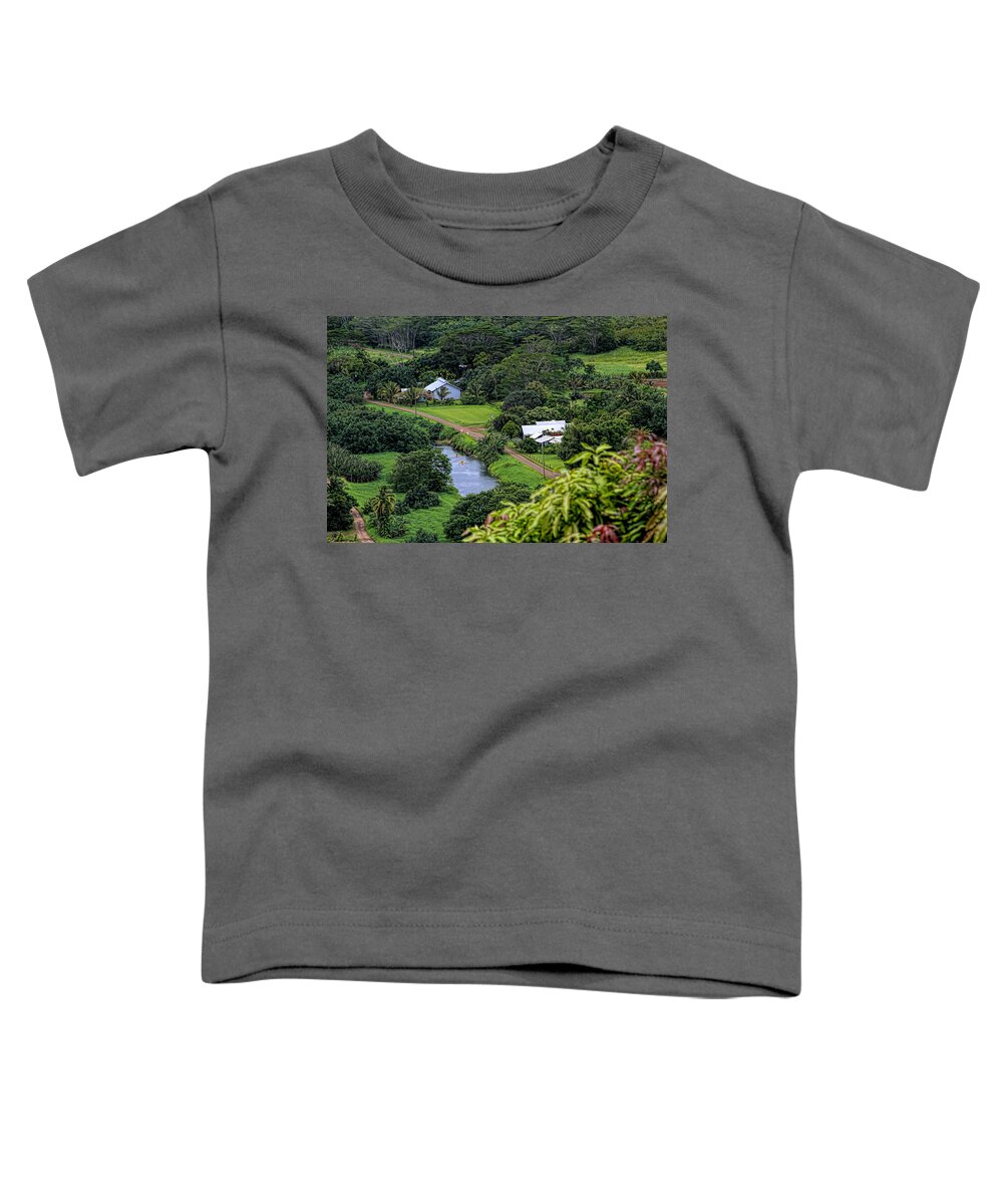 A Hanalei View Toddler T-Shirt featuring the photograph A Hanalei View by Bonnie Follett