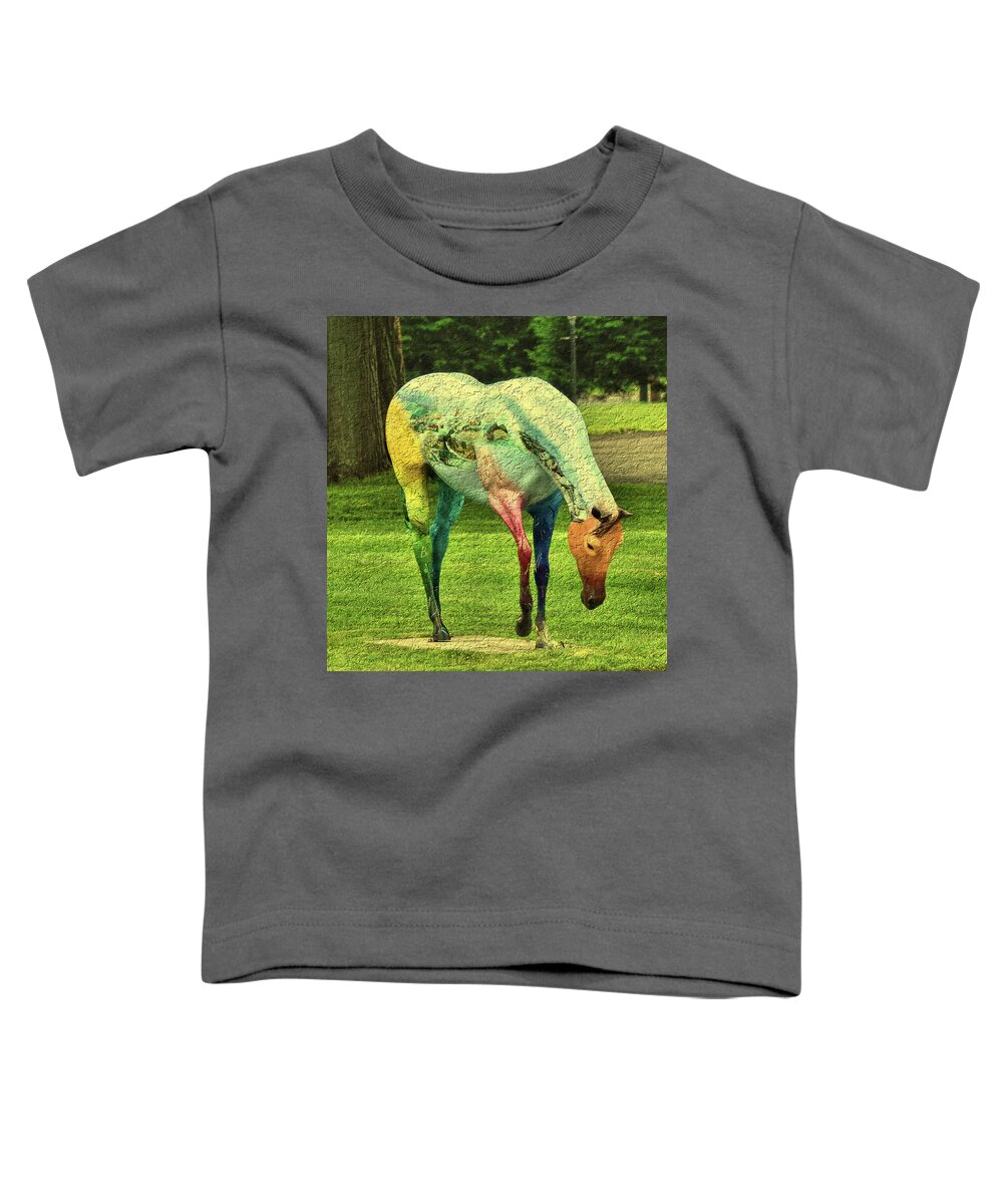 Horse Toddler T-Shirt featuring the photograph A Horse is a Horse by Charles HALL