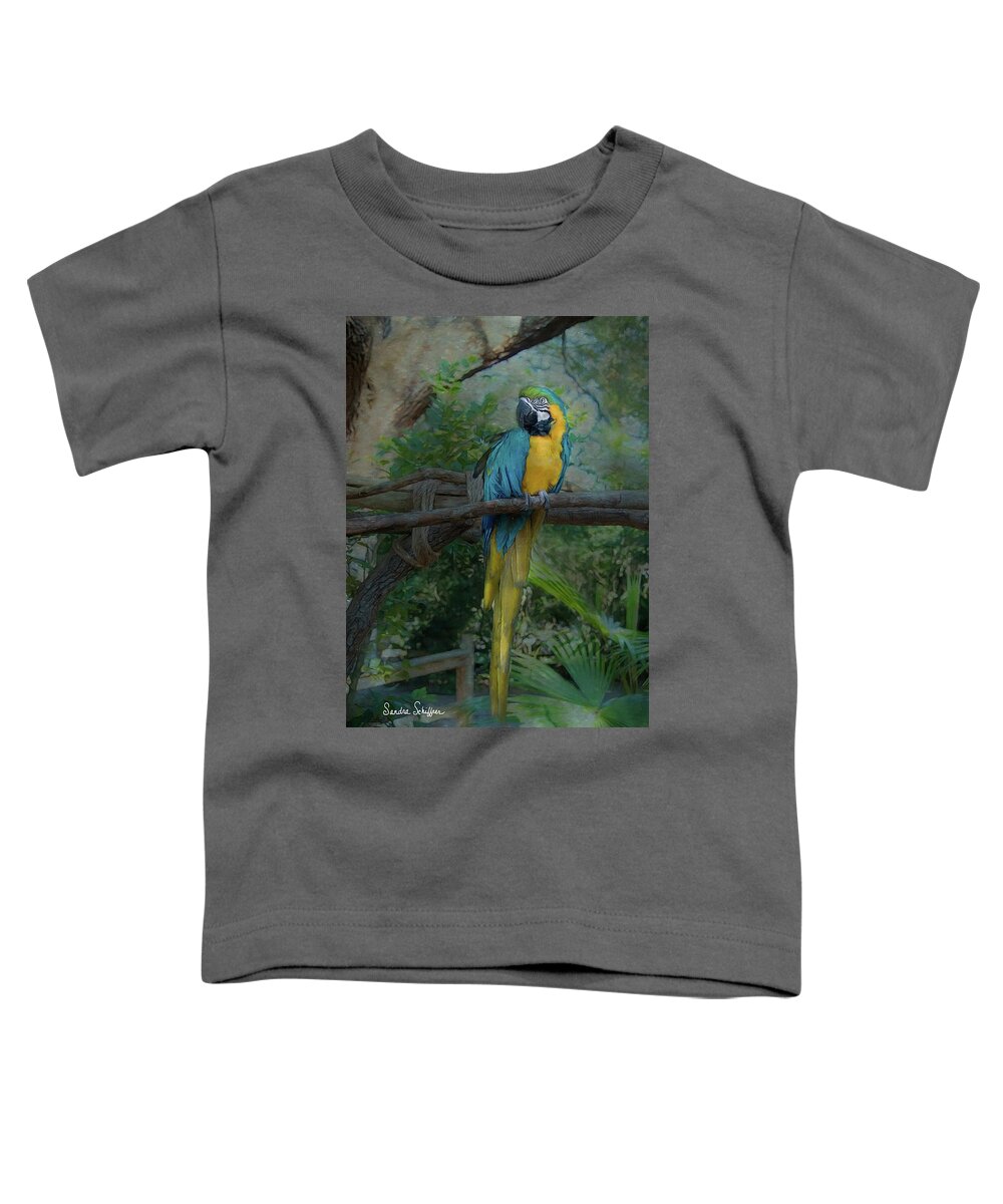 Parrot Toddler T-Shirt featuring the photograph A Parrot's Life by Sandra Schiffner