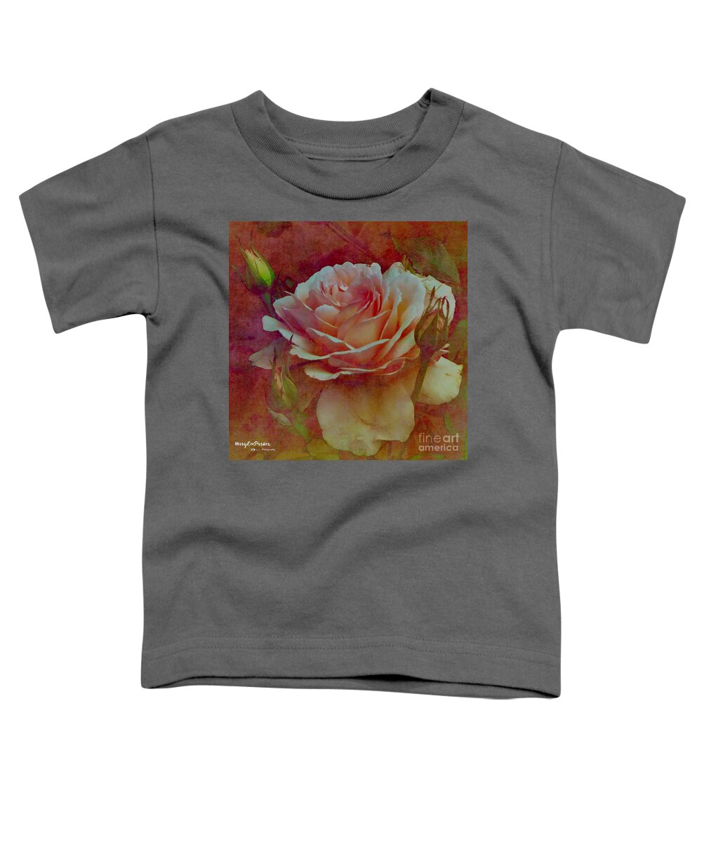 Flower Toddler T-Shirt featuring the mixed media A Rose by MaryLee Parker