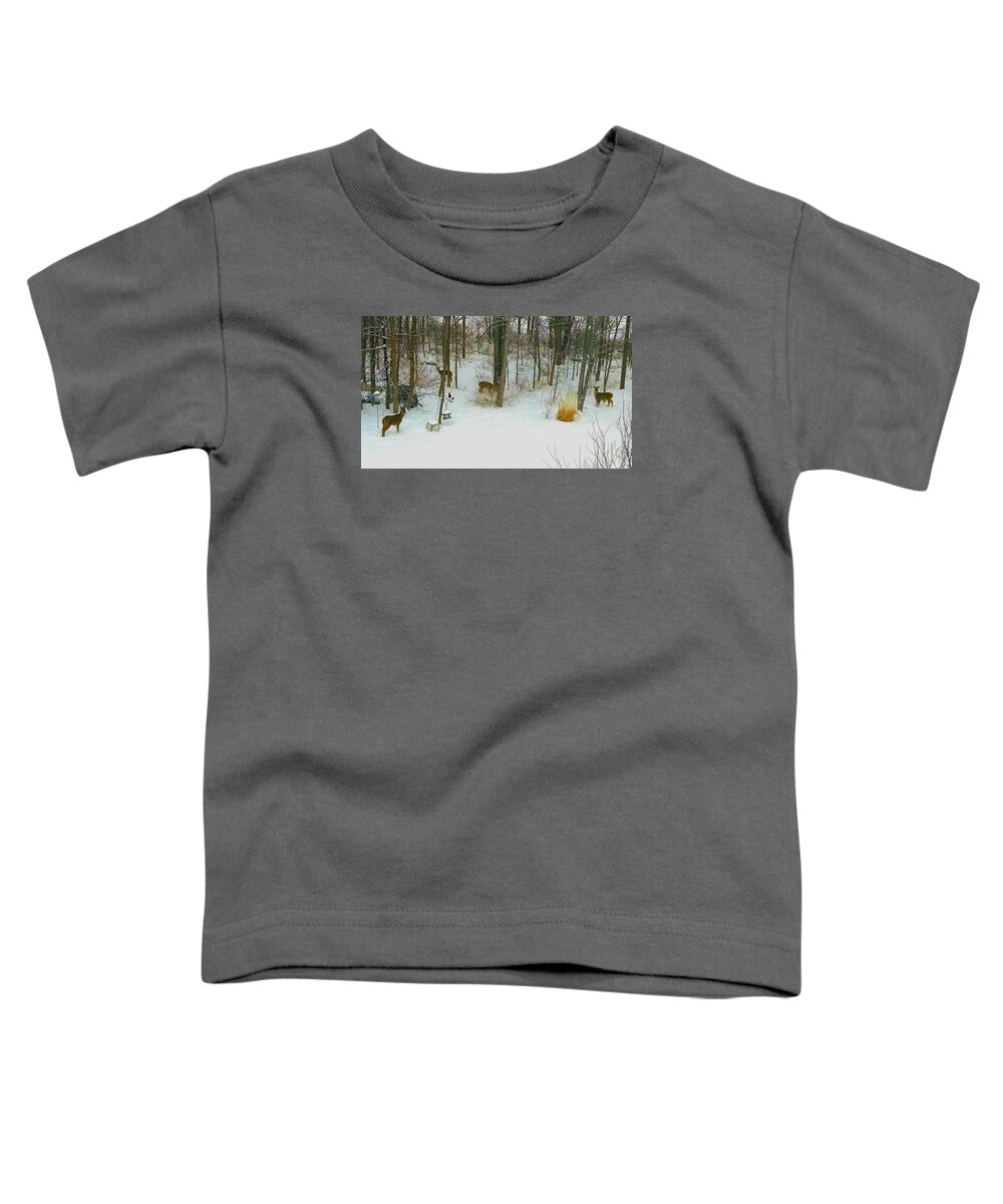 Deer Toddler T-Shirt featuring the photograph A Small Herd by Brad Nellis