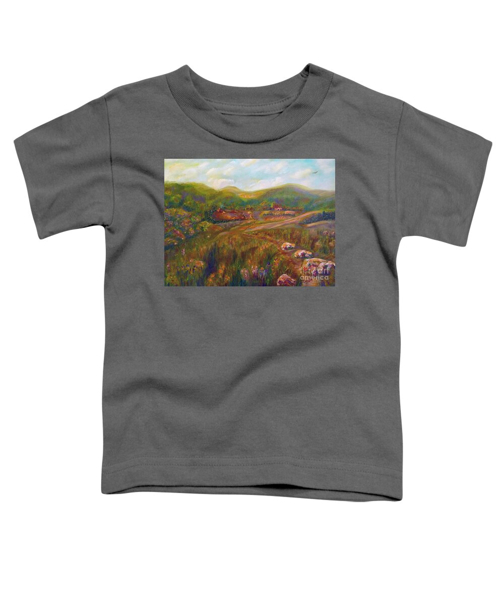 Meadow Toddler T-Shirt featuring the painting A Special Place by Claire Bull