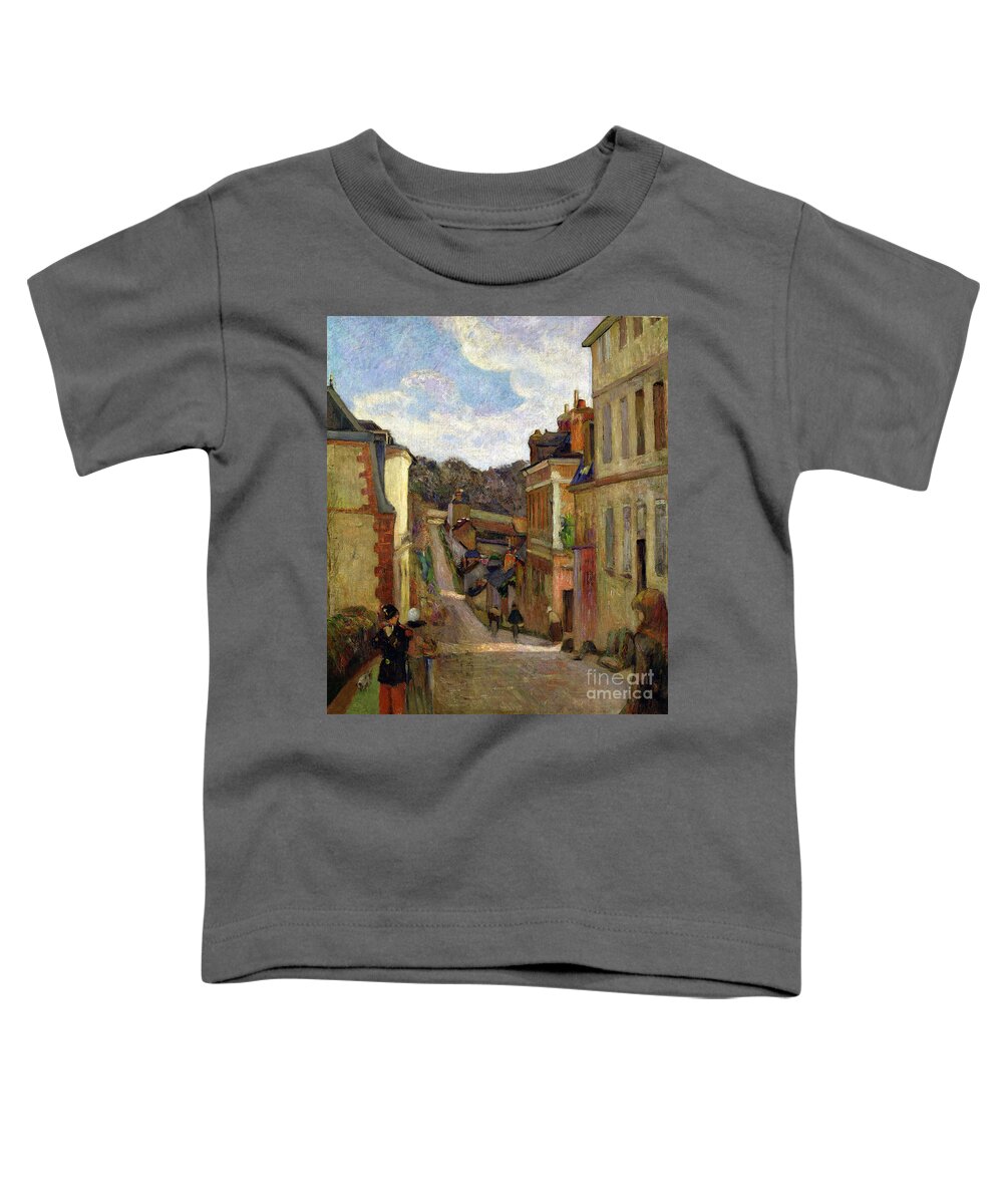 A Suburban Street Toddler T-Shirt featuring the painting A Suburban Street by Paul Gauguin