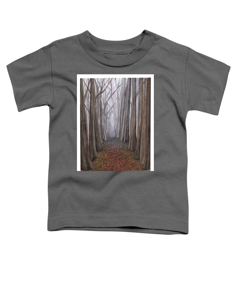 Forest Toddler T-Shirt featuring the painting A Walk in the Woods by Hilda Wagner