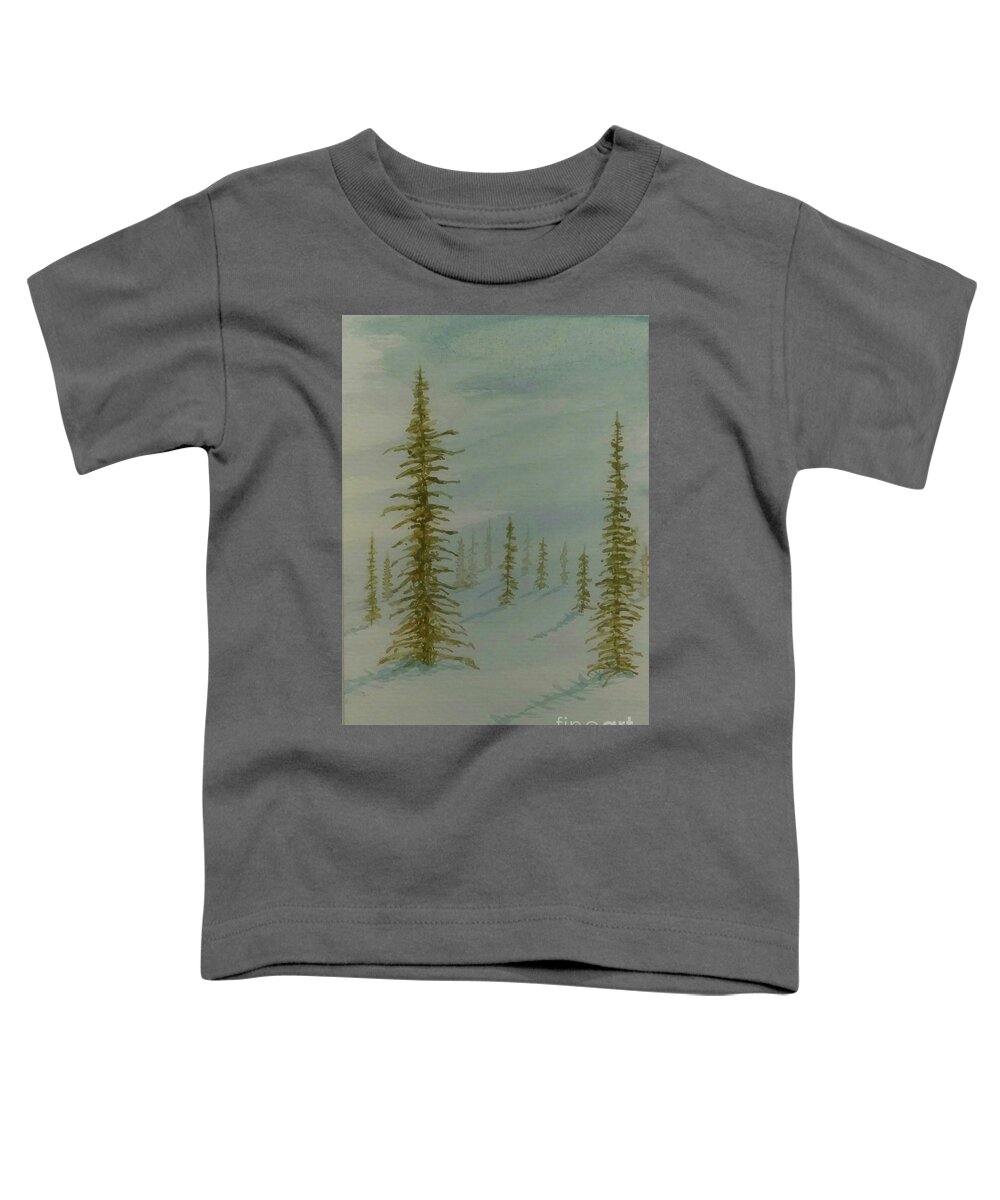 Winter Toddler T-Shirt featuring the painting A Winter Walk by Stacy C Bottoms