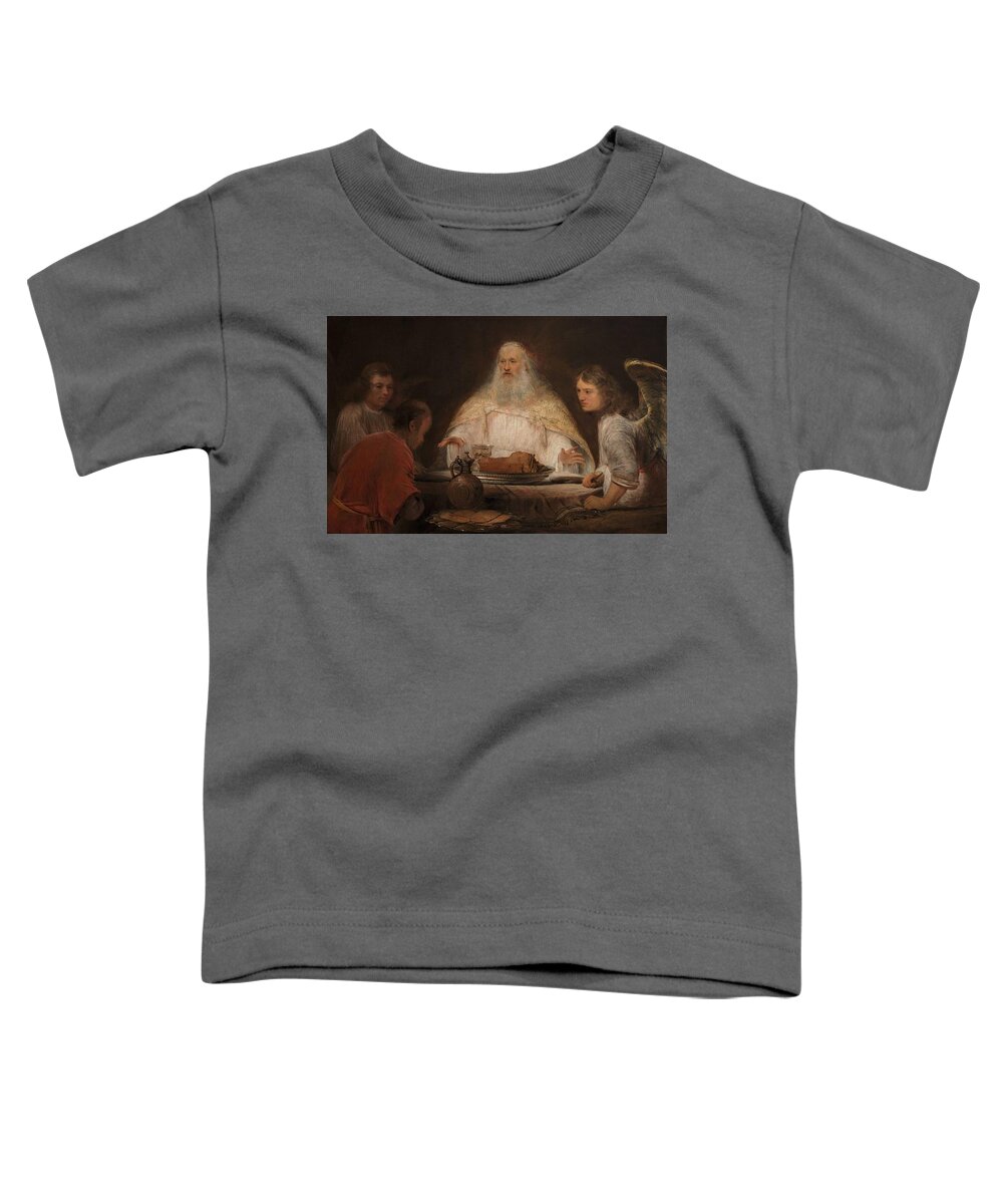 Abraham And The Angels Toddler T-Shirt featuring the painting Abraham and the Angels by MotionAge Designs