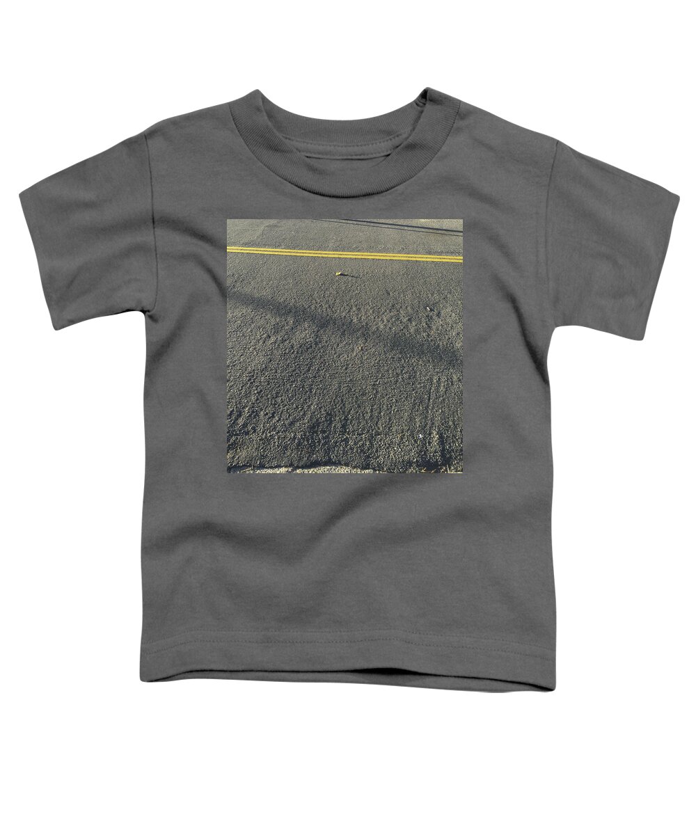 Yellow Toddler T-Shirt featuring the photograph Abstract Asphalt by Erik Burg