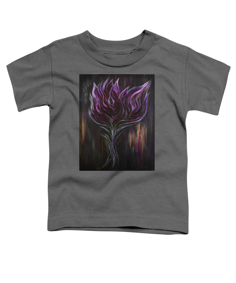 Abstract Toddler T-Shirt featuring the painting Abstract Dark Rose by Michelle Pier
