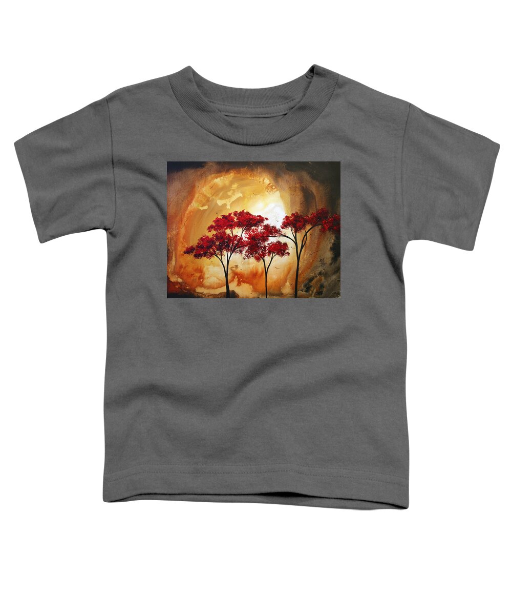 Abstract Toddler T-Shirt featuring the painting Abstract Landscape Painting EMPTY NEST 2 by MADART by Megan Aroon