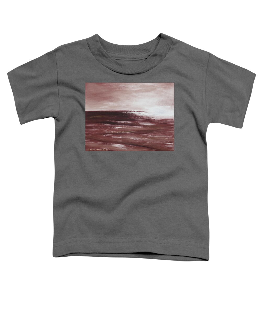 Abstract Toddler T-Shirt featuring the painting Abstract Sunset in Brown Reds by Gina De Gorna