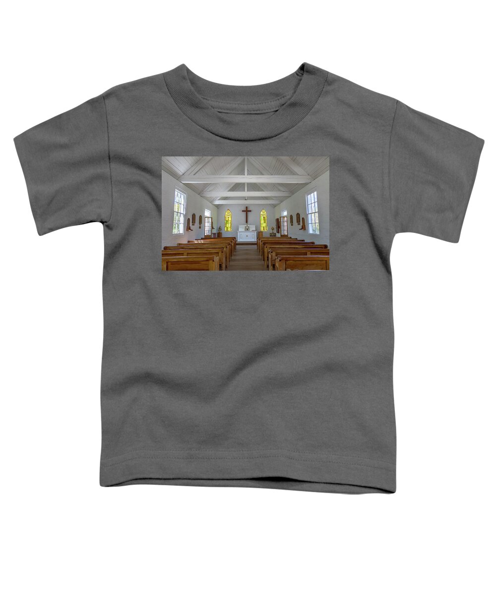Acadian Village Toddler T-Shirt featuring the photograph Acadian Village Church by Tim Stanley