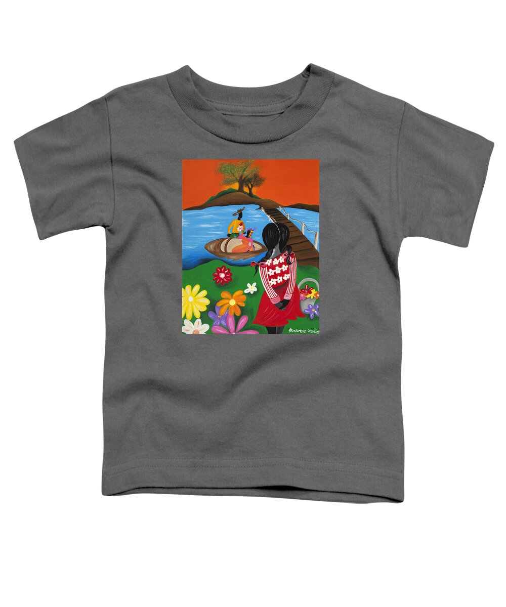 Children Toddler T-Shirt featuring the painting Admiration by Patricia Sabreee