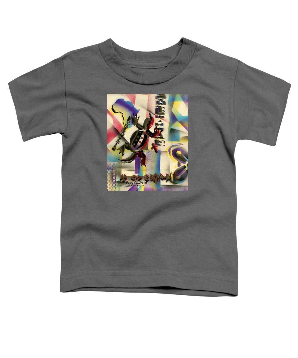 Everett Spruill Toddler T-Shirt featuring the painting Afro - Aesthetic - J by Everett Spruill