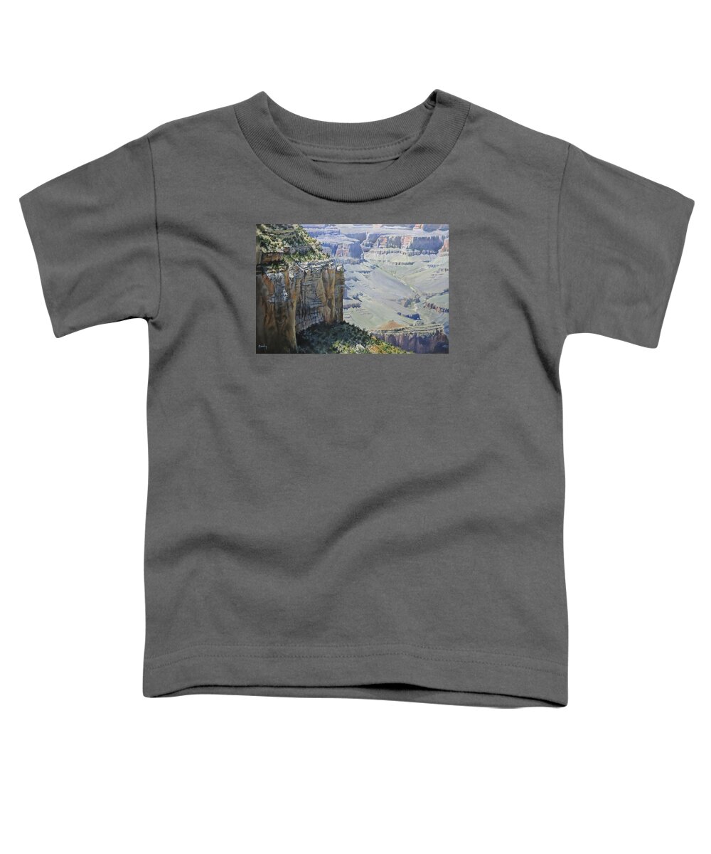 Grand Canyon Toddler T-Shirt featuring the painting Afternoon At The Canyon by William Brody
