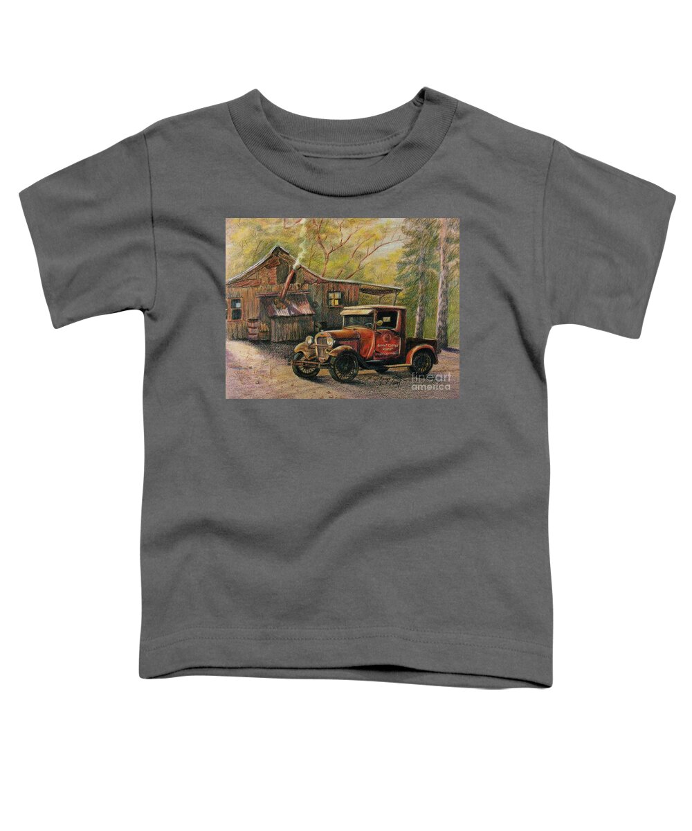 Old Trucks Toddler T-Shirt featuring the drawing Agent's Visit by Marilyn Smith