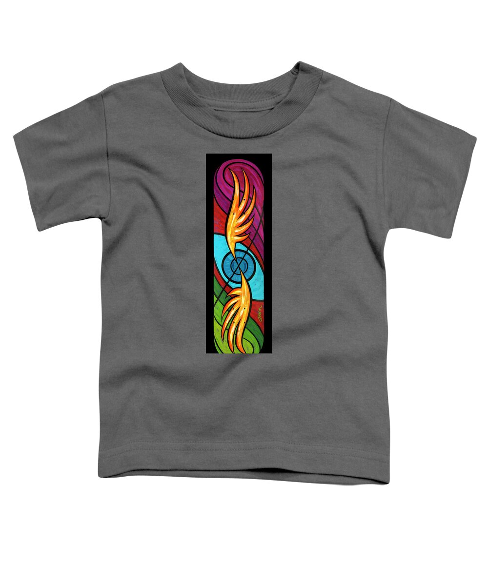 Skateboard Toddler T-Shirt featuring the painting Airborne by Darin Jones