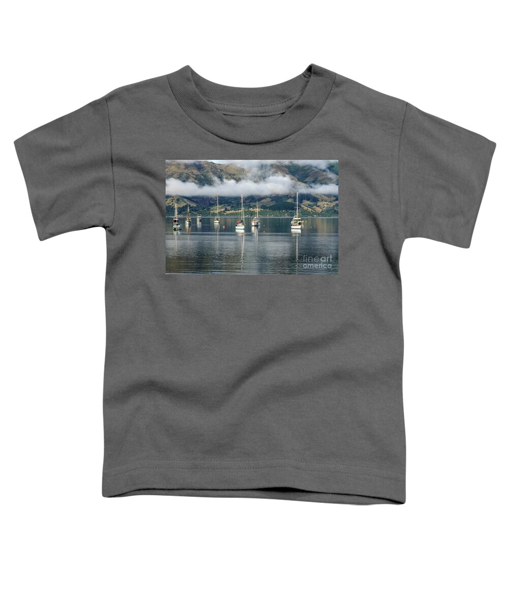 Boat Toddler T-Shirt featuring the photograph Akaroa Harbour by Werner Padarin